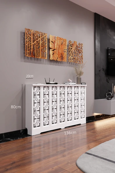 BAGAX Assos Model, Beyaz Renk, 136 cm Petek Kaplama, Dresuar - Resim 2