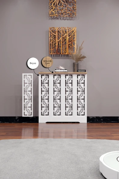 BAGAX Assos Model, Beyaz Üstü Çam Renk, 76 Cm Petek Kaplama, Dresuar - Resim 2