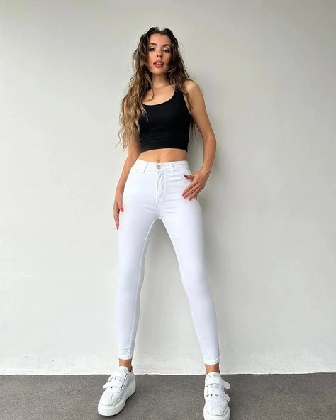 Gabardin Kumaş Yüksek Bel Pantolon 94cm bel36cm - Resim 6