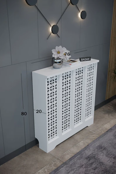 BAGAX Truva Model, Beyaz Renk,iç Ölçü 76 Cm Dış Ölçü 80 Cm Petek Kaplama, Dresuar - Resim 2