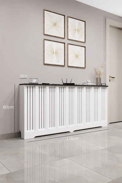 BAGAX Efes Model, Beyaz Üstü Siyah Renk,iç Ölçü 176 Cm Dış Ölçü 180 Cm Petek Kaplama, Dresuar ürün görseli