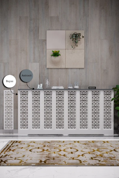 BAGAX Karatay Model, Beyaz Üstü Antrasit Renk,iç Ölçü 156 Cm Dış Ölçü 160 Cm Petek Kaplama, Dresuar ürün görseli