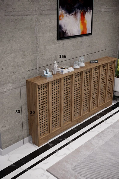 BAGAX Truva Model, Çam Renk,iç Ölçü 156 Cm Dış Ölçü 160 Cm Petek Kaplama, Dresuar - Resim 2