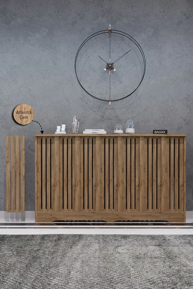 BAGAX Efes Model, Çam Renk,iç Ölçü 136 Cm Dış Ölçü 140 Cm Petek Kaplama, Dresuar ürün görseli