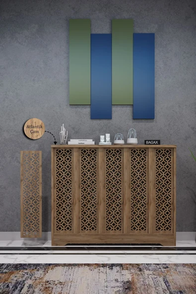 BAGAX Pera Model, Çam Renk,iç Ölçü 96 Cm Dış Ölçü 100 Cm Petek Kaplama, Dresuar ürün görseli