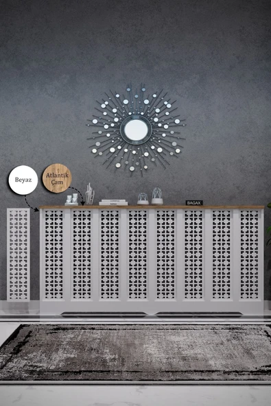 BAGAX Truva Model Petek Onu Dresuar Kaplama 156cm Cok Amacli Dolaplar Mobilya Kalorifer Petek Onu Kapatma ürün görseli