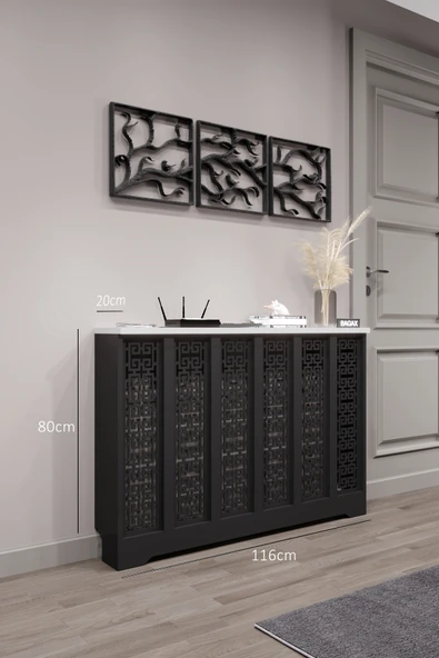 BAGAX Karatay Model, Siyah Üstü Beyaz Renk,iç Ölçü 116 Cm Dış Ölçü 120 Cm Petek Kaplama, Dresuar ürün görseli