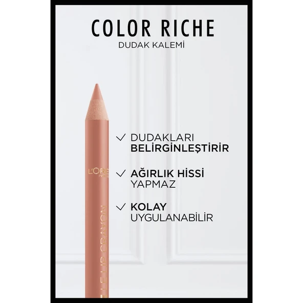 L'Oréal Paris Color Riche Dudak Kalemi - 630 Beige A Nu - Resim 2