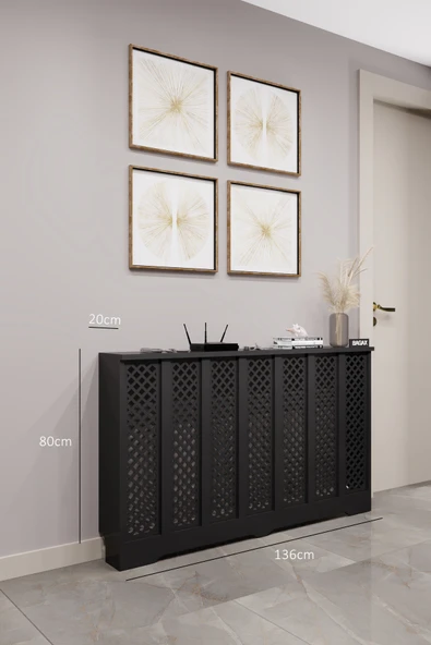 BAGAX Perge Model, Siyah Renk,iç Ölçü 136 Cm Dış Ölçü 140 Cm Petek Kaplama, Dresuar - Resim 2