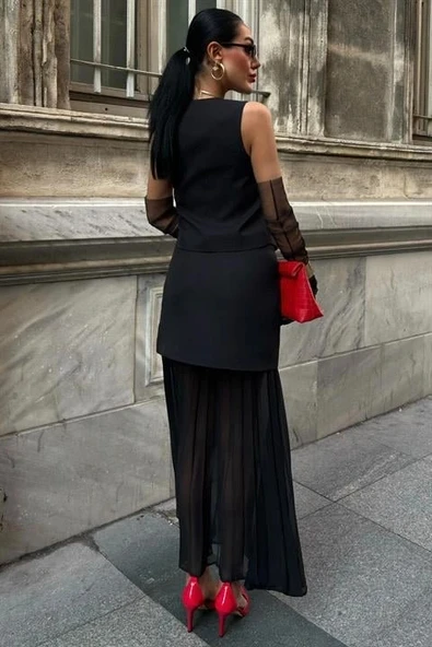 Yelek Ve Pilise Etekli Premium Takım 10096 - Resim 3