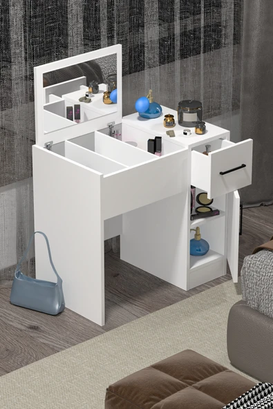 BAGAX Modern Makyaj Masası Aynalı Makyaj Masası - Resim 2