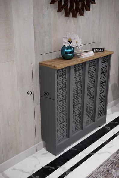 BAGAX Karatay Model, Antrasit Üstü Çam Renk,iç Ölçü 76 Cm Dış Ölçü 80 Cm Petek Kaplama, Dresuar - Resim 2