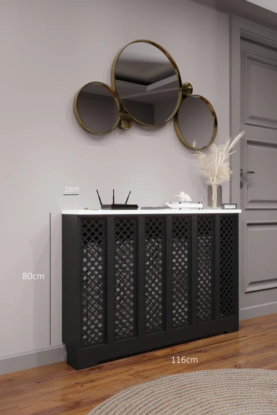 BAGAX Zeugma Model, Siyah Üstü Beyaz Renk,iç Ölçü 116 Cm Dış Ölçü 120 Cm Petek Kaplama, Dresuar ürün görseli