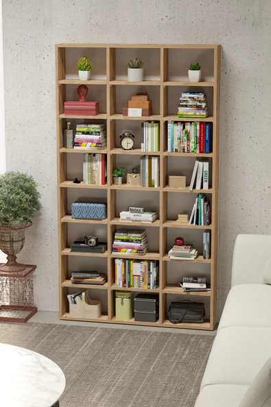 BAGAX Çok Raflı Kitaplık Kütüphane Raflı Dekoratif Kitaplık Geniş Kitaplık ürün görseli