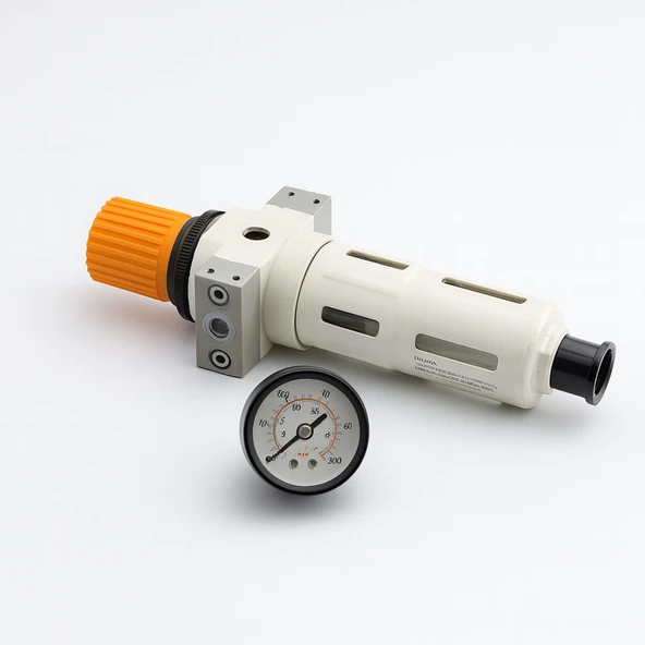 Yüksek Kapasite 1/4'' Filtre Regülatör Pnömatik Hava Temizleme Basınç Ayar Cihazı Kompresör - Resim 3