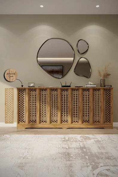 BAGAX Zeugma Model, Çam Renk,iç Ölçü 176 Cm Dış Ölçü 180 Cm Petek Kaplama, Dresuar - Resim 3