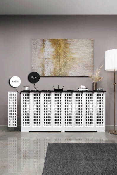 BAGAX Truva Model, Beyaz Üstü Siyah Renk,iç Ölçü 156 Cm Dış Ölçü 160 Cm Petek Kaplama, Dresuar ürün görseli