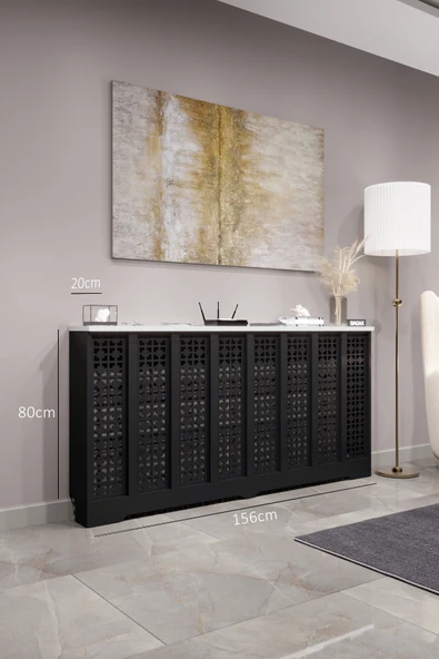 BAGAX Truva Model, Siyah Üstü Beyaz Renk,iç Ölçü 156 Cm Dış Ölçü 160 Cm Petek Kaplama, Dresuar ürün görseli