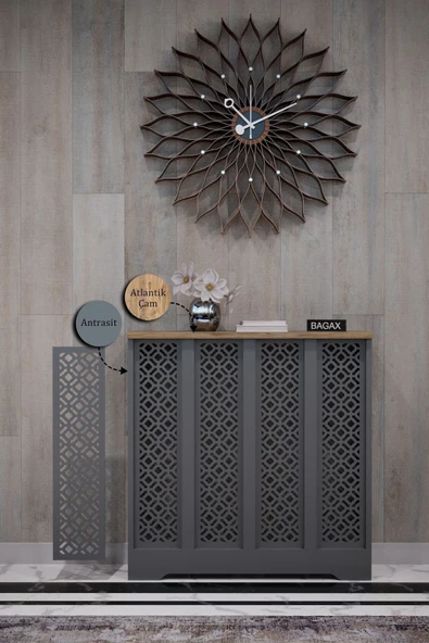 BAGAX Pera Model, Antrasit Üstü Çam Renk,iç Ölçü 76 Cm Dış Ölçü 80 Cm Petek Kaplama, Dresuar ürün görseli