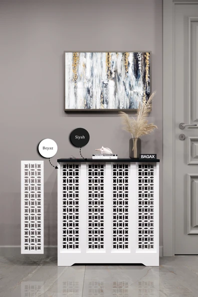BAGAX Ayasofya Model, Beyaz Üstü Siyah Renk,iç Ölçü 76 Cm Dış Ölçü 80 Cm Petek Kaplama, Dresuar - Resim 2