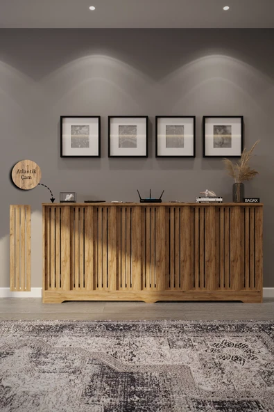 BAGAX Efes Model, Çam Renk,iç Ölçü 176 Cm Dış Ölçü 180 Cm Petek Kaplama, Dresuar - Resim 3