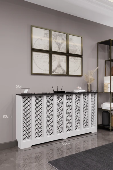 BAGAX Pera Model, Beyaz Üstü Siyah Renk,iç Ölçü 156 Cm Dış Ölçü 160 Cm Petek Kaplama, Dresuar ürün görseli