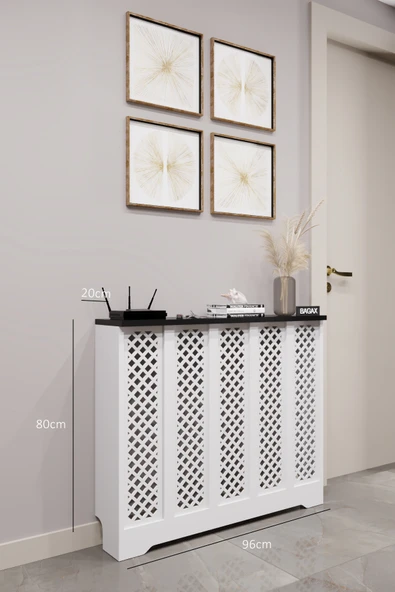 BAGAX Perge Model, Beyaz Üstü Siyah Renk,iç Ölçü 96 Cm Dış Ölçü 100 Cm Petek Kaplama, Dresuar ürün görseli