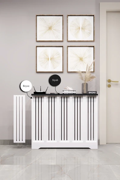 BAGAX Efes Model, Beyaz Üstü Siyah Renk,iç Ölçü 96 Cm Dış Ölçü 100 Cm Petek Kaplama, Dresuar ürün görseli