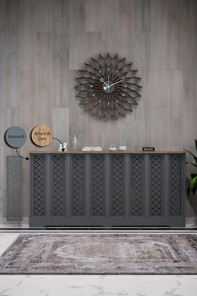 BAGAX Petek Onu Dresuar Kaplama 156cm Cok Amacli Dolaplar Mobilya Kalorifer Petek Onu Kapatma ürün görseli