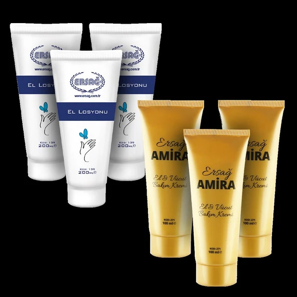 Ersağ 3lü El Kremi 200ML + 3lü Amira El ve Vücut Bakım Kremi ürün görseli 1