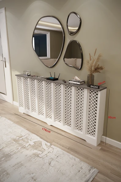 BAGAX Zeugma Model, Beyaz Üstü Antrasit Renk,iç Ölçü 176 Cm Dış Ölçü 180 Cm Petek Kaplama, Dresuar ürün görseli