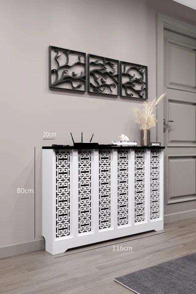 BAGAX Karatay Model, Beyaz Üstü Siyah Renk,iç Ölçü 116 Cm Dış Ölçü 120 Cm Petek Kaplama, Dresuar ürün görseli