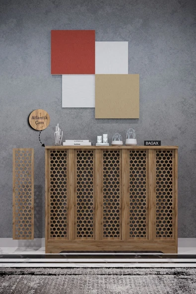 BAGAX Bodrum Model, Çam Renk,iç Ölçü 96 Cm Dış Ölçü 100 Cm Petek Kaplama, Dresuar ürün görseli