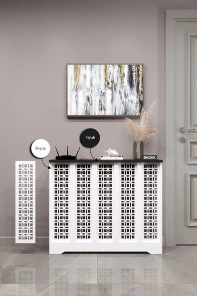 BAGAX Ayasofya Model, Beyaz Üstü Siyah Renk,iç Ölçü 96 Cm Dış Ölçü 100 Cm Petek Kaplama, Dresuar - Resim 2