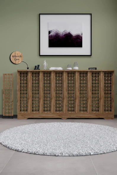 BAGAX Ayasofya Model, Çam Renk,iç Ölçü 156 Cm Dış Ölçü 160 Cm Petek Kaplama, Dresuar - Resim 2