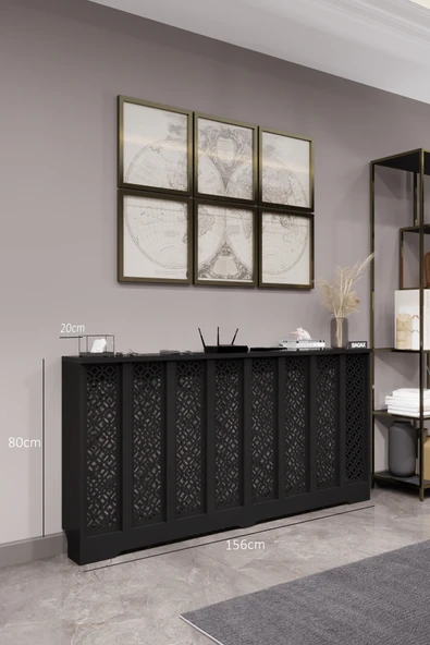 BAGAX Pera Model, Siyah Renk,iç Ölçü 156 Cm Dış Ölçü 160 Cm Petek Kaplama, Dresuar - Resim 2