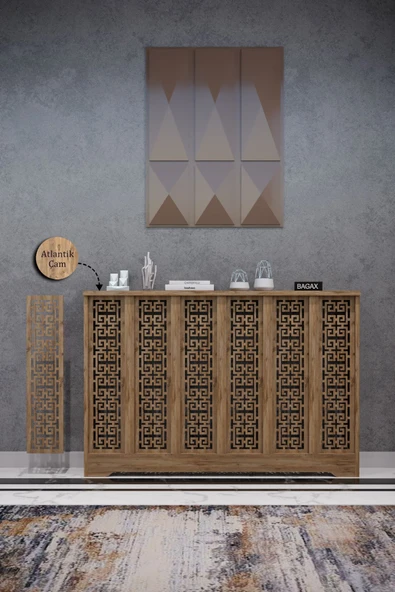 BAGAX Karatay Model, Çam Renk,iç Ölçü 116 Cm Dış Ölçü 120 Cm Petek Kaplama, Dresuar ürün görseli