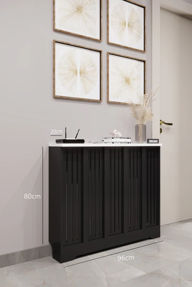 BAGAX Efes Model, Siyah Üstü Beyaz Renk,iç Ölçü 96 Cm Dış Ölçü 100 Cm Petek Kaplama, Dresuar ürün görseli