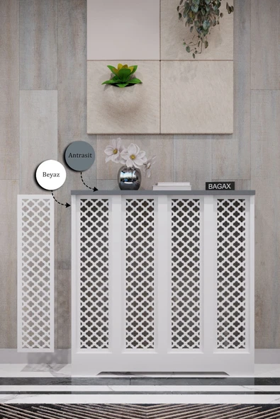 BAGAX Zeugma Model, Beyaz Üstü Antrasit Renk,iç Ölçü 76 Cm Dış Ölçü 80 Cm Petek Kaplama, Dresuar ürün görseli