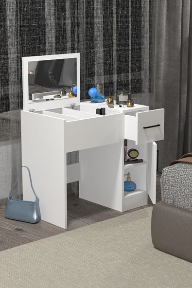 BAGAX Modern Makyaj Masası Aynalı Makyaj Masası - Resim 3