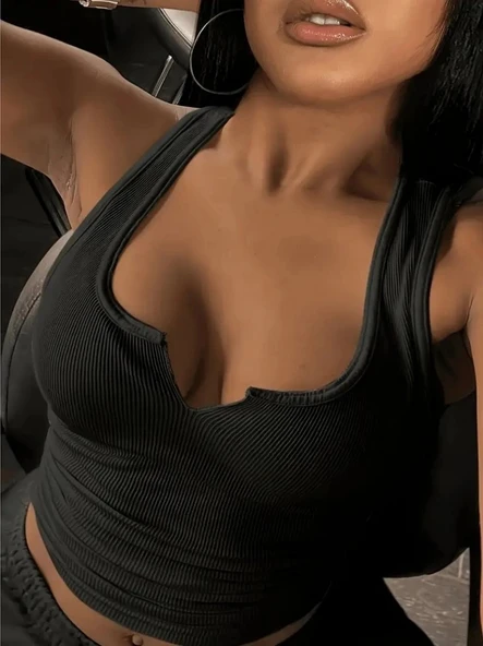 Kadın Kolsuz V Yakalı Kaşkorse Bluz ürün görseli