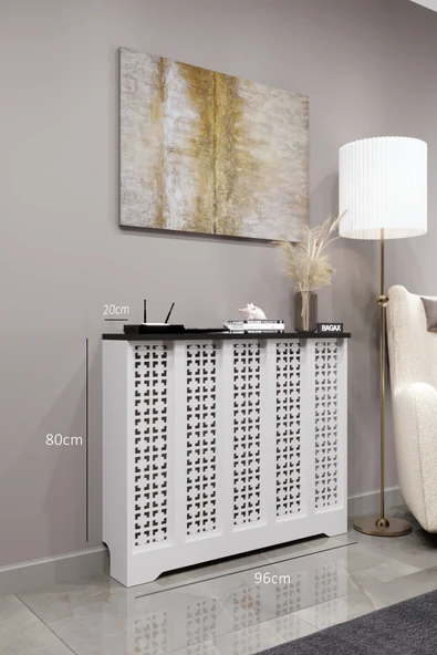 BAGAX Truva Model, Beyaz Üstü Siyah Renk,iç Ölçü 96 Cm Dış Ölçü 100 Cm Petek Kaplama, Dresuar - Resim 2