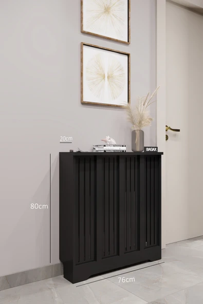 BAGAX Efes Model, Siyah Renk,iç Ölçü 76 Cm Dış Ölçü 80 Cm Petek Kaplama, Dresuar - Resim 2