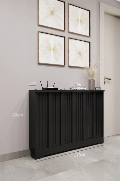 BAGAX Efes Model, Siyah Renk,iç Ölçü 116 Cm Dış Ölçü 120 Cm Petek Kaplama, Dresuar - Resim 2