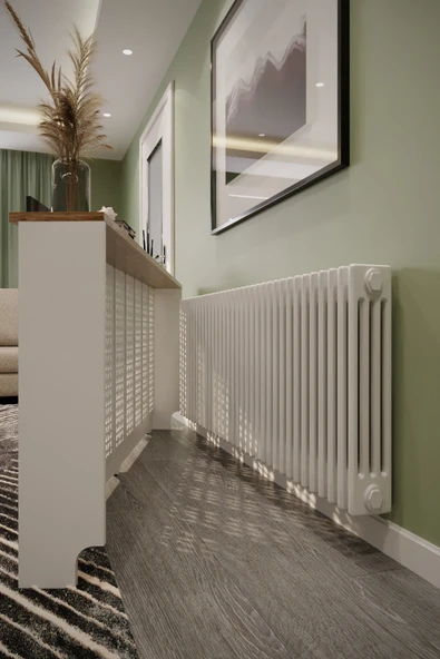 BAGAX Truva Model, Beyaz Üstü Çam Renk,iç Ölçü 176 Cm Dış Ölçü 180 Cm Petek Kaplama, Dresuar - Resim 2