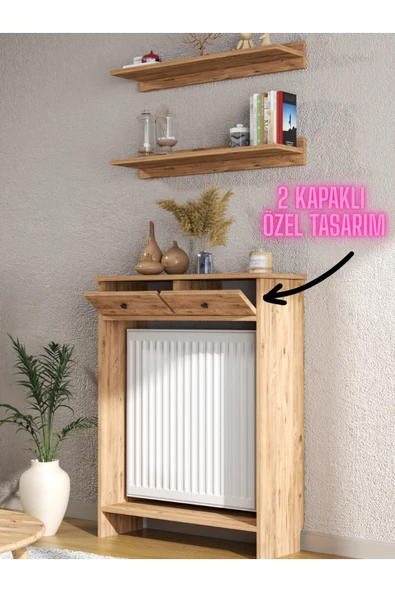 BAGAX ORİON ÇİFT KAPAKLI PETEK KAHVE KÖŞESİ DRESUAR 2 ADET RAF HEDİYE - Resim 2