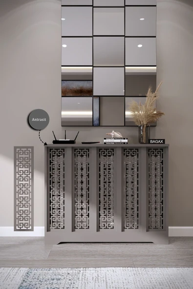 BAGAX Karatay Model, Antrasit Renk,iç Ölçü 96 Cm Dış Ölçü 100 Cm Petek Kaplama, Dresuar ürün görseli