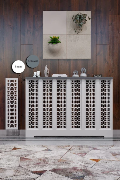 BAGAX Ayasofya Model, Beyaz Üstü Antrasit Renk,iç Ölçü 116 Cm Dış Ölçü 120 Cm Petek Kaplama, Dresuar ürün görseli