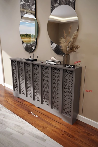 BAGAX Pera Model, Antrasit Renk,iç Ölçü 136 Cm Dış Ölçü 140 Cm Petek Kaplama, Dresuar - Resim 2