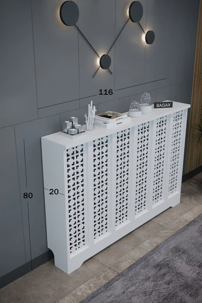 BAGAX Truva Model, Beyaz Renk,iç Ölçü 116 Cm Dış Ölçü 120 Cm Petek Kaplama, Dresuar - Resim 2